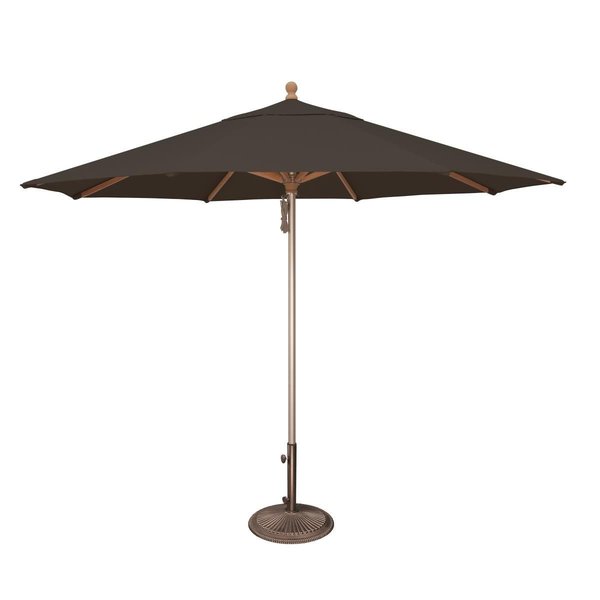 Simply Shade SimplyShade  Ibiza 11 ft. Solefin Wood &  Aluminum Umbrella  Black SSUWA811SS-D2408